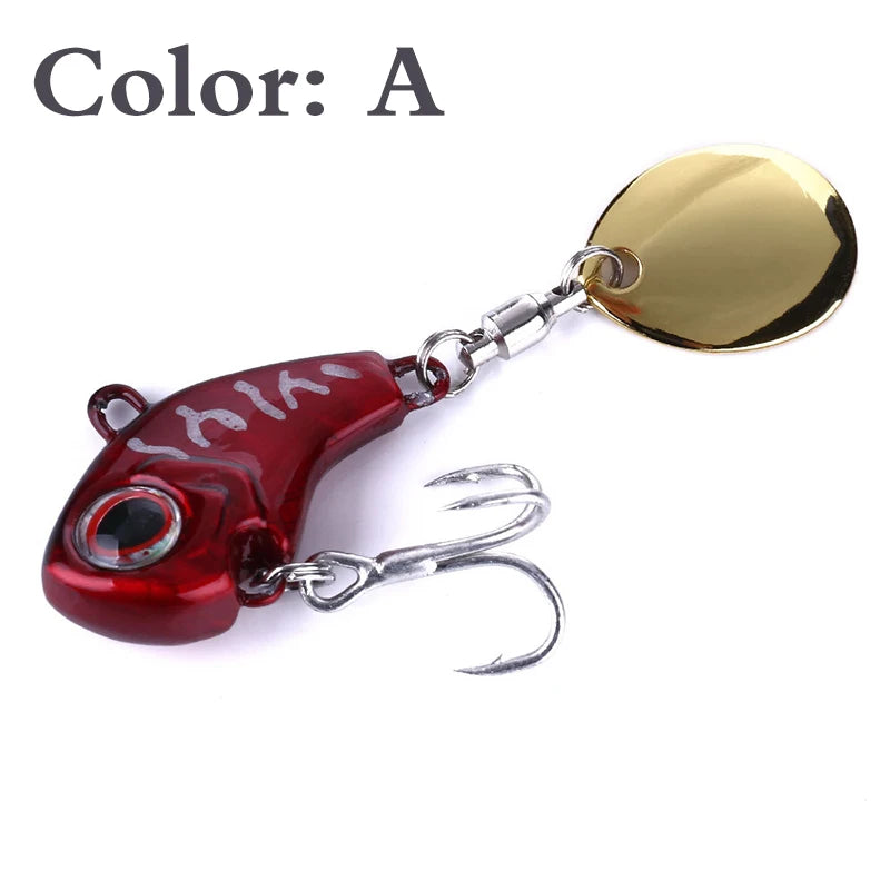 Metal Spinner Fishing Lures Pair Vibration Spinner Hooks Fishing Lures 