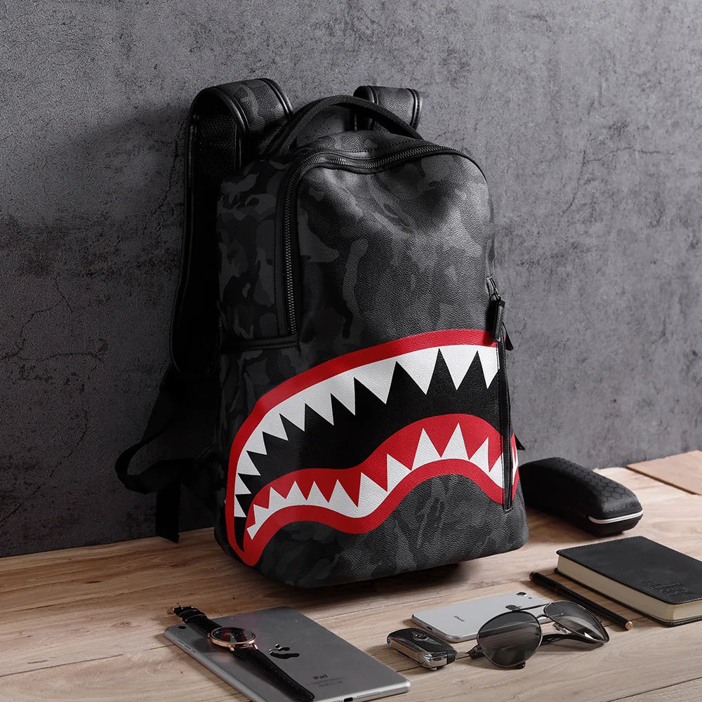 Mochila De Cuero PU para Hombre, bolso de hombro grande, Mochila de viaje de cam