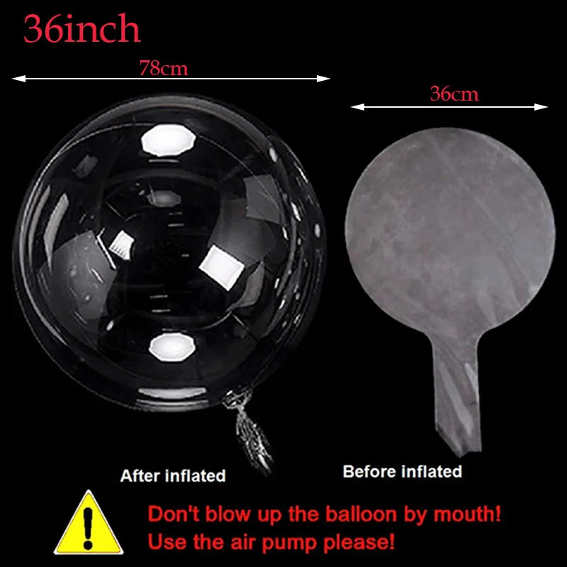 12/18/20/24/36 Inch Transparent Inflatable Bobo Balloon Supplies 