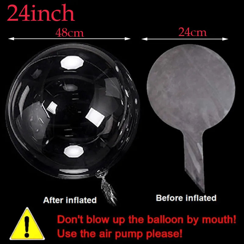 12/18/20/24/36 Inch Transparent Inflatable Bobo Balloon Supplies 