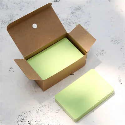 Caja de tarjetas de Papel Kraft de color blanco, tarjetas de visita, mensaje de