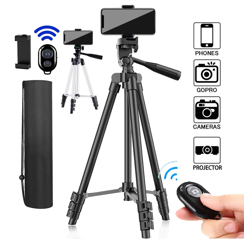 DSLR trípode Flexible extensible, soporte ligero de viaje, Control remoto para teléfono móvil, montaje de cámara Gopro en vivo, Youtube