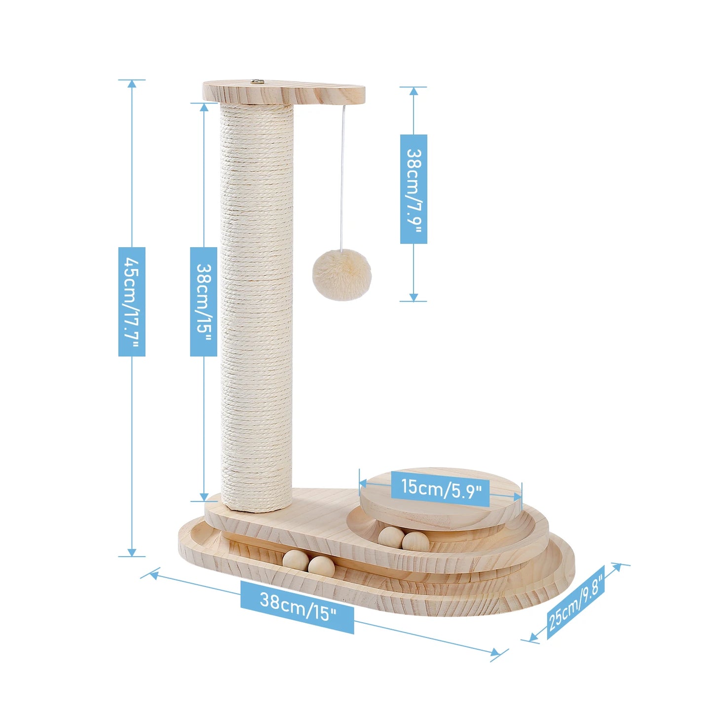 Deluxe Cat Tree Tower with Cabinet, Wooden Adjustable Height, Verti from Floor to Ceiling