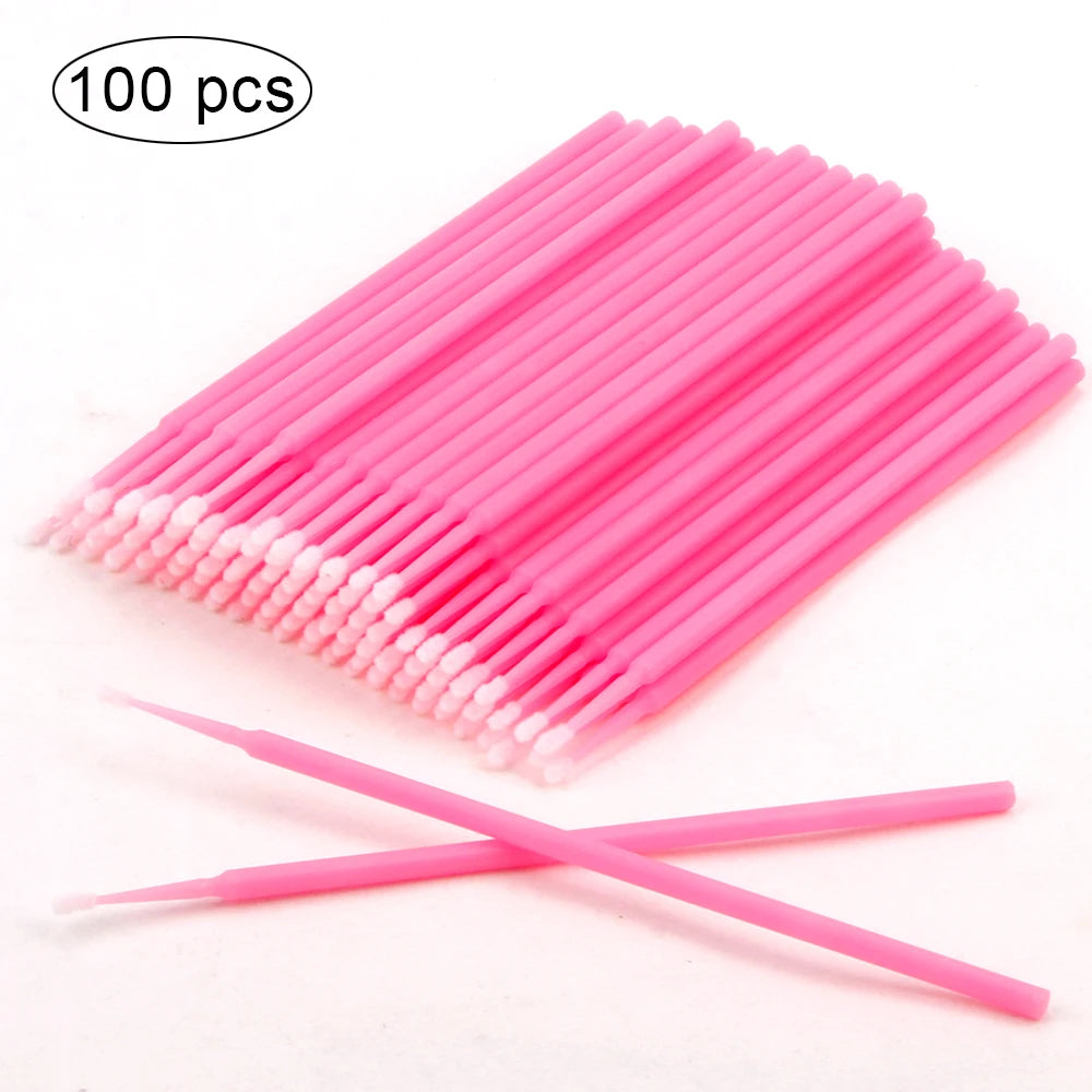 Disposable Eyelash Brushes Cotton Swab Individual Microbrush 