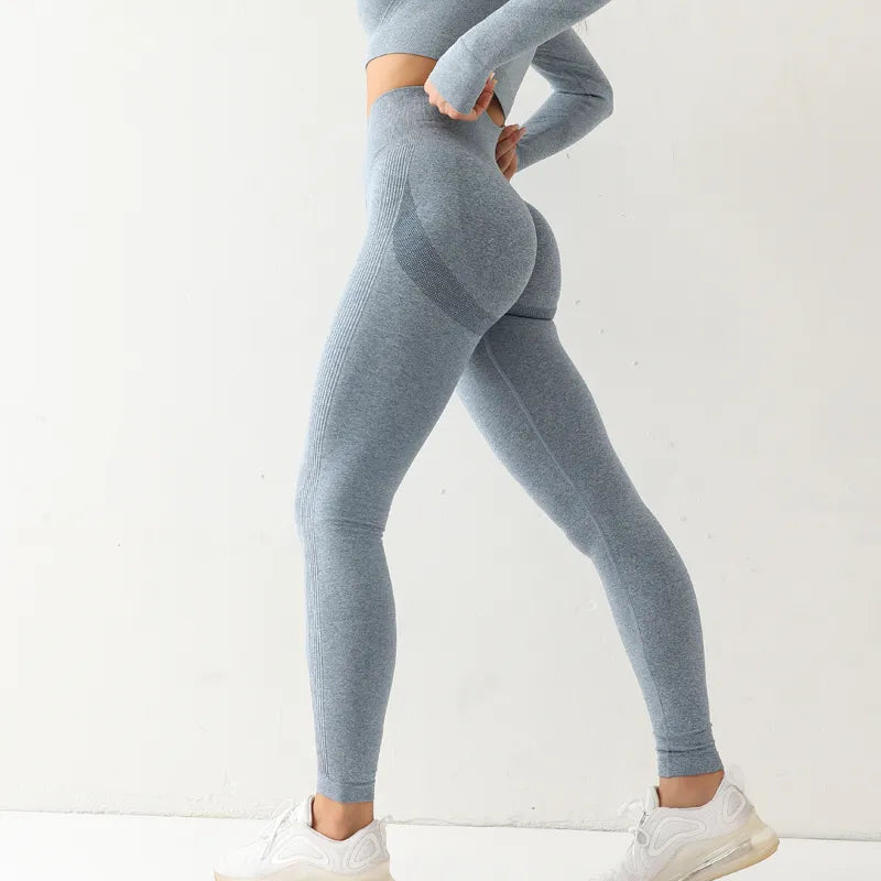 Mallas deportivas sin costuras para mujer, Leggings de cintura alta, elásticos,