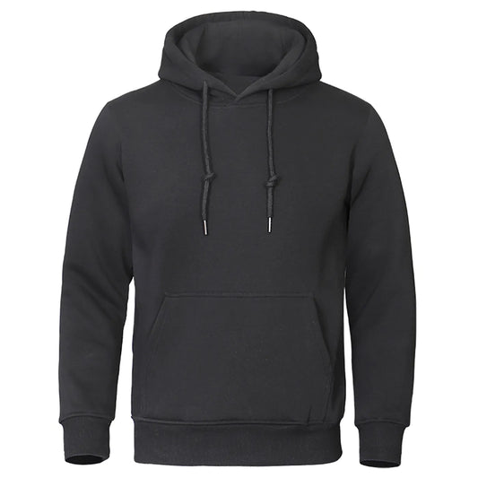 Men's Fleece Hoodie Streetwear Casual Loose Transparent Sweatshirt 