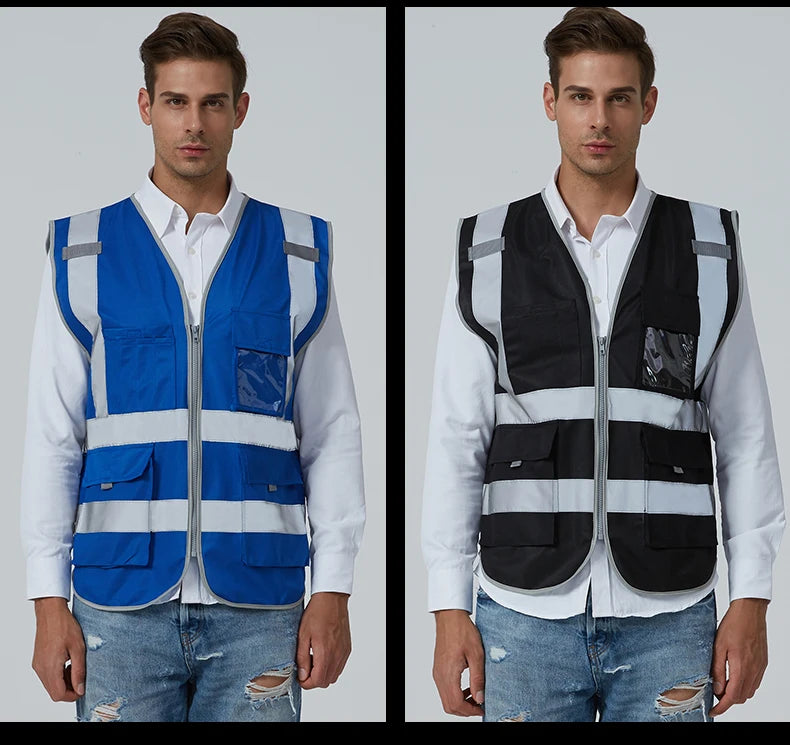SFVest-Chaleco de seguridad reflectante de alta visibilidad para hombre, ropa de
