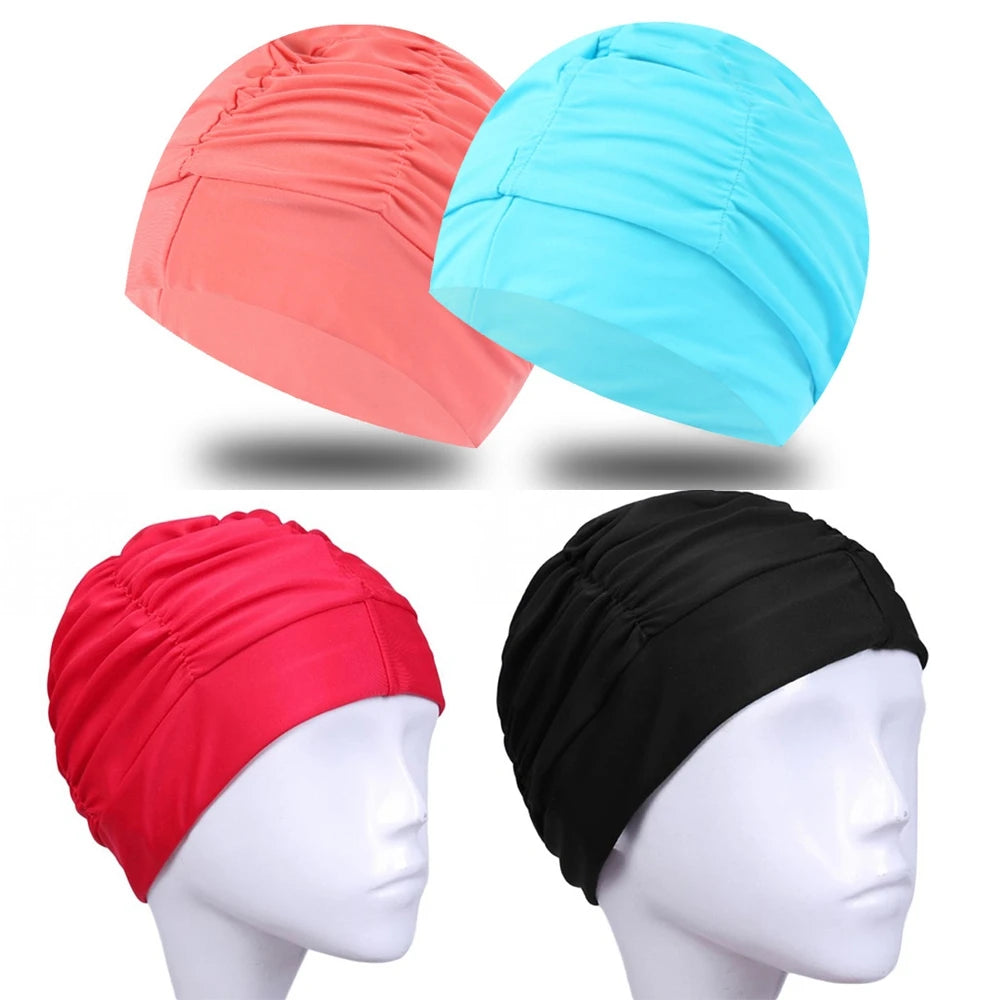 Men Women Nylon Turban Adult Diving Cap Swimming Caps 