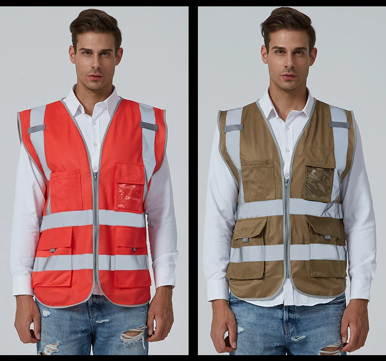 SFVest-Chaleco de seguridad reflectante de alta visibilidad para hombre, ropa de