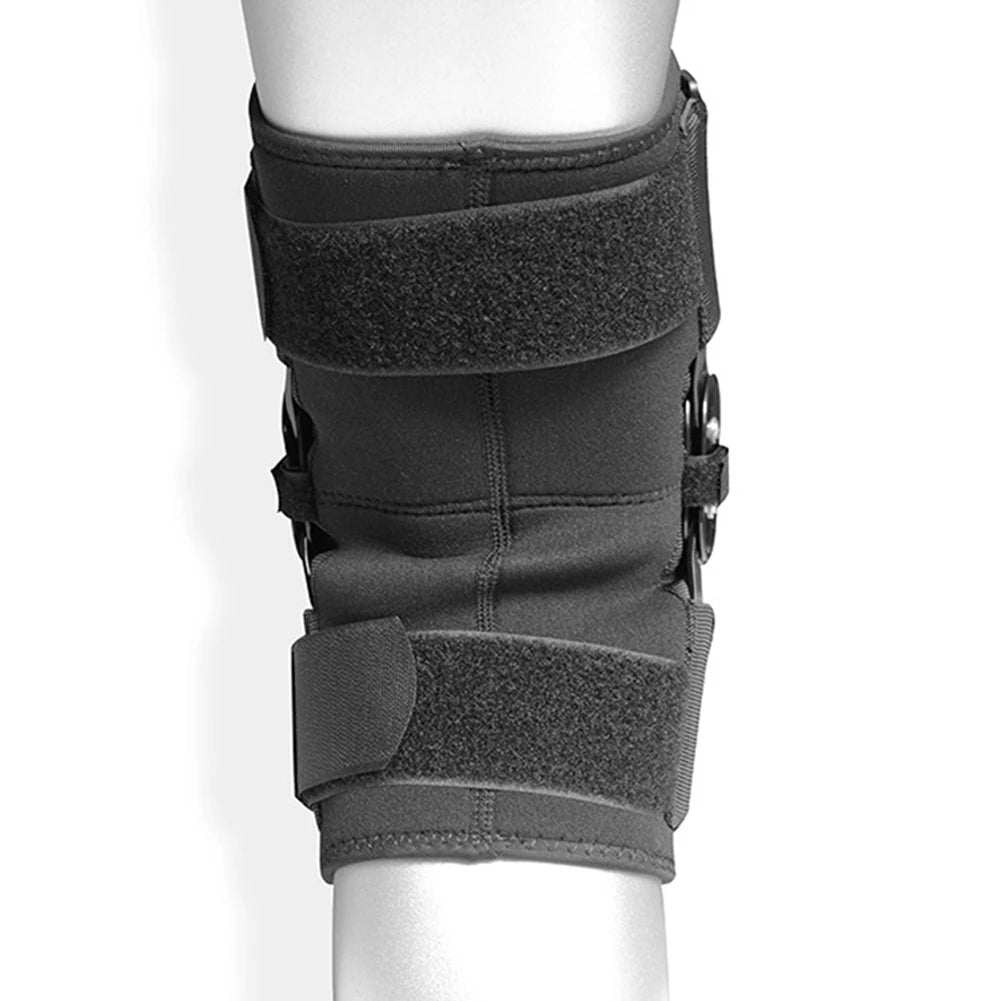 Hinged Knee Brace Lateral Patella Stabilizer Support with Strap, Alm 