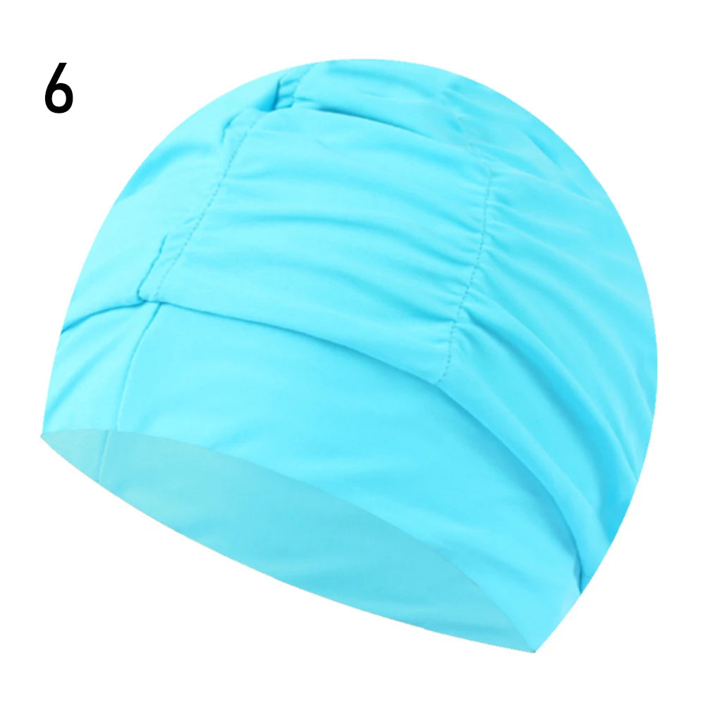 Men Women Nylon Turban Adult Diving Cap Swimming Caps 