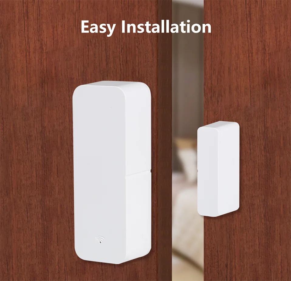 Sensor de puerta Tuya Zigbee con WiFi, Detector abierto y cerrado, alarma inteligente para el hogar, protección de seguridad, funciona con Aleax Smart Life