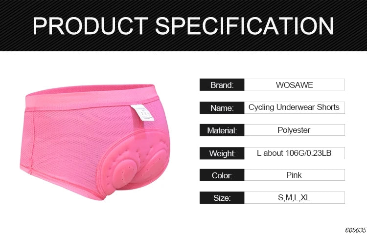 WOSAWE-pantalones cortos de ciclismo para mujer, ropa interior transpirable con