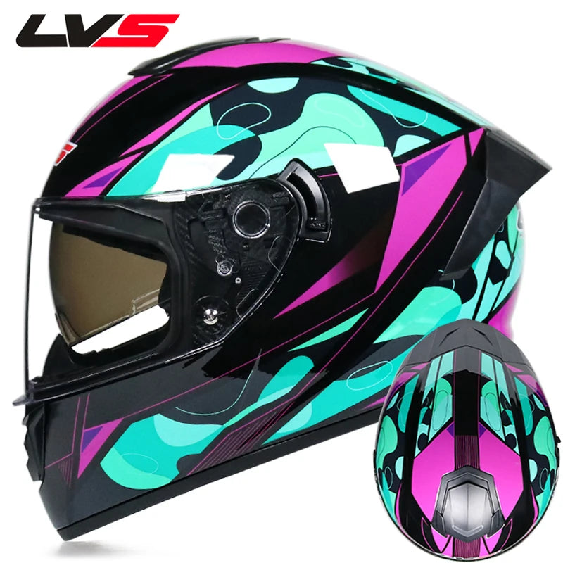 Motorcycle helmets for men and women, double lens locomotive helmets, helmets 