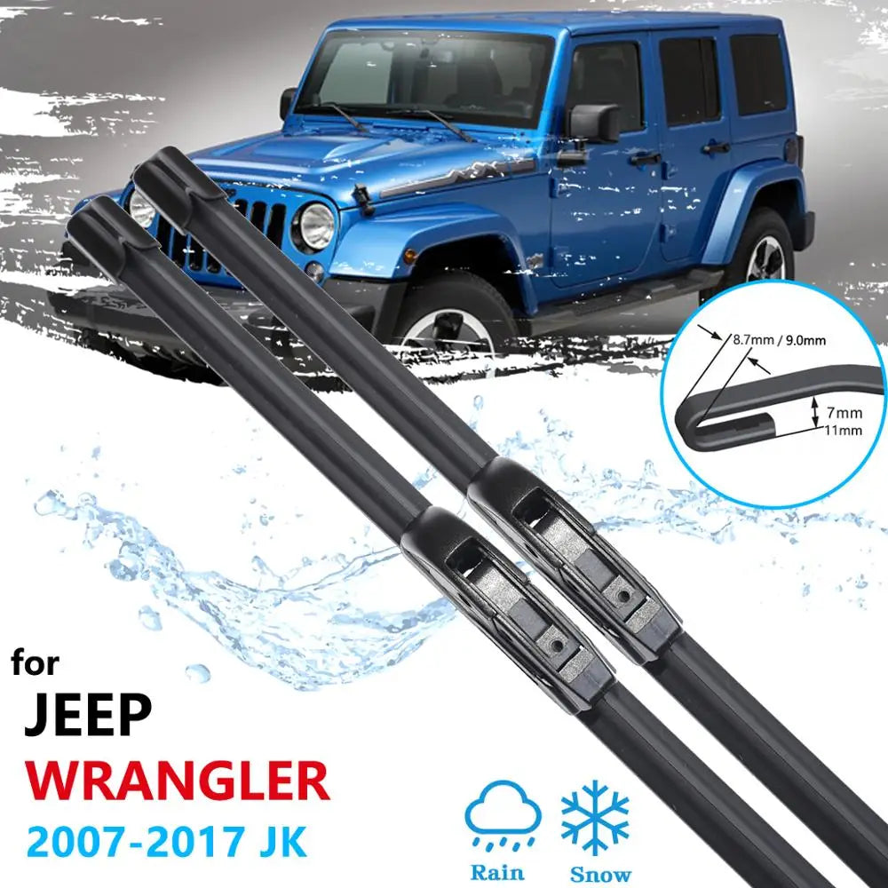 Escobillas de limpiaparabrisas para Jeep Wrangler JK 2007 ~ 2017, limpiaparabris