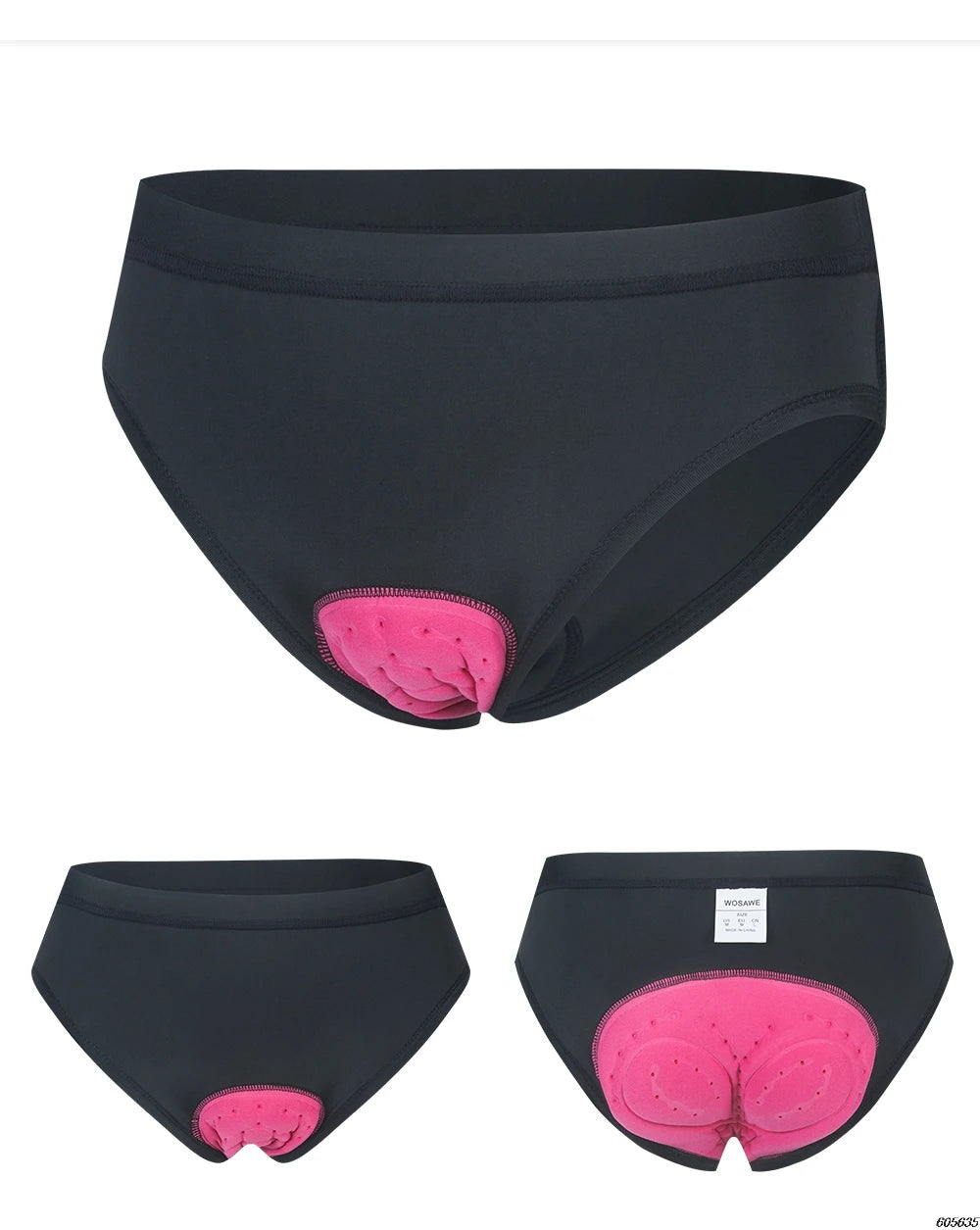 WOSAWE-pantalones cortos de ciclismo para mujer, ropa interior transpirable con