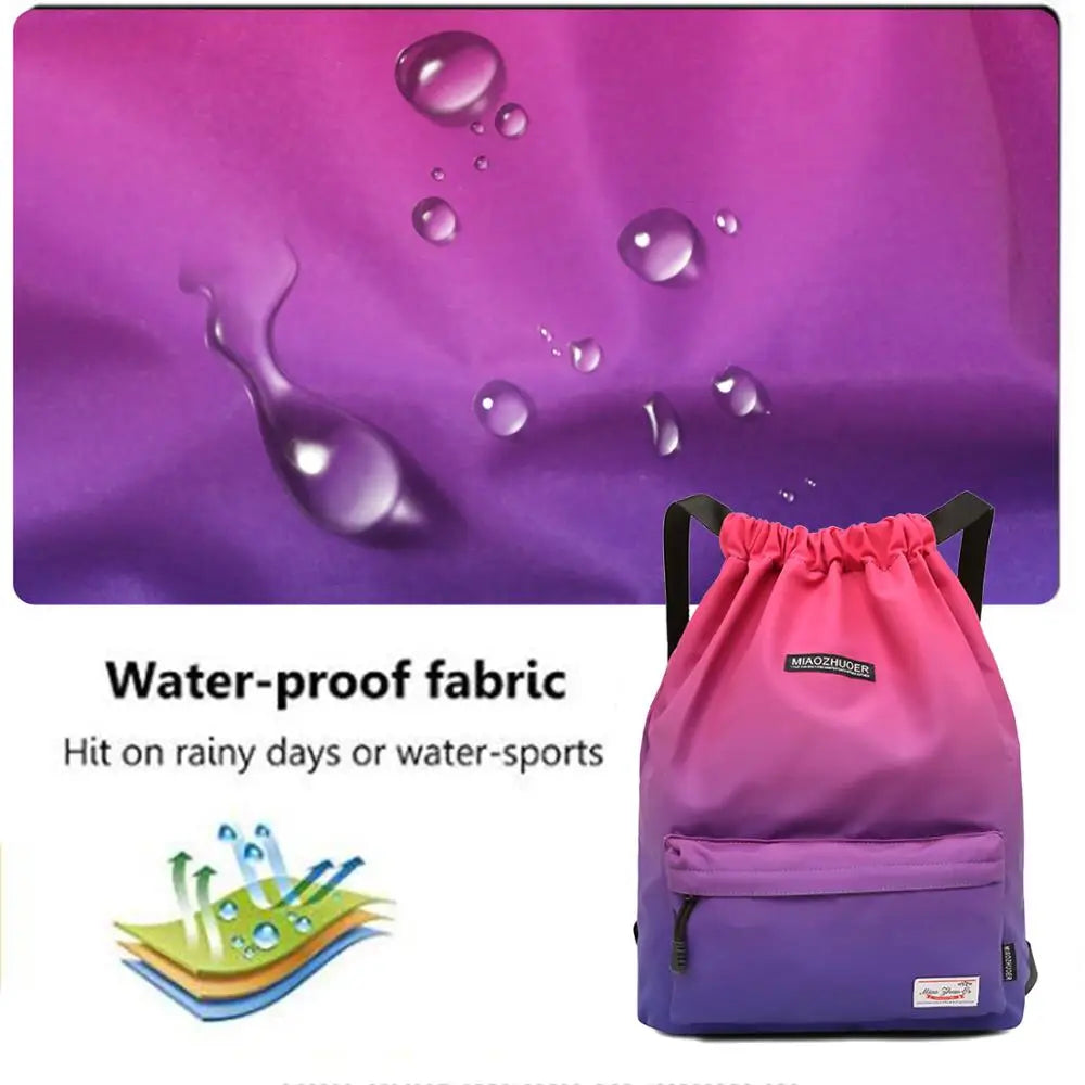 Mochila de deporte para gimnasio, bolsa deportiva impermeable con cordón perfecta para actividades en el exterior, accesorio ideal para entrenamiento, fitness y natación, para verano