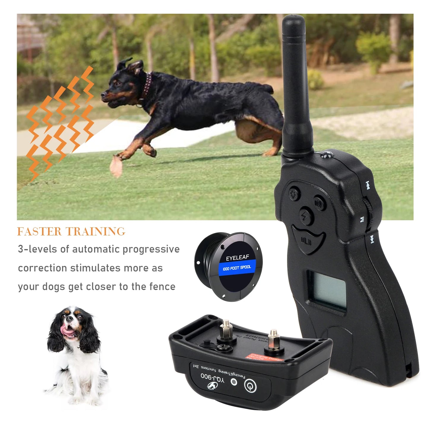 Remo Wireless Training Collar with Electric Fence System for Small and Large Dogs 