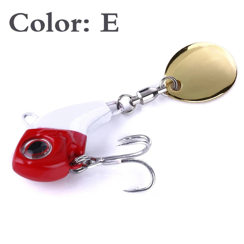 Metal Spinner Fishing Lures Pair Vibration Spinner Hooks Fishing Lures 