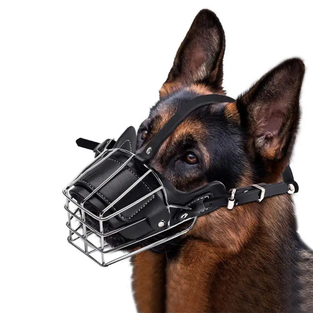 Metal Anti-bite Dog Muzzle Adjustable Breathable Protective Cover 