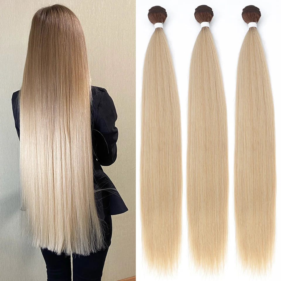 Natural Hair Salon Straight Bone Hair Extensions Fiber 