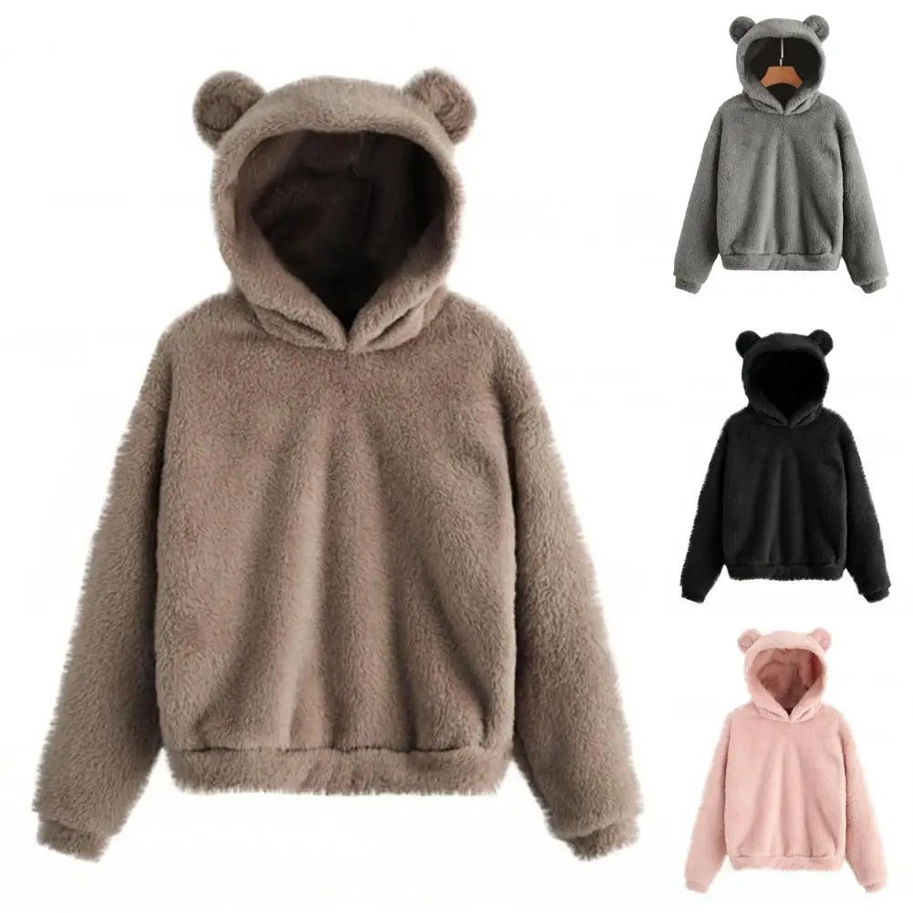 Women's Long Sleeve Rabbit Ears Hoodie Sweatshirt 