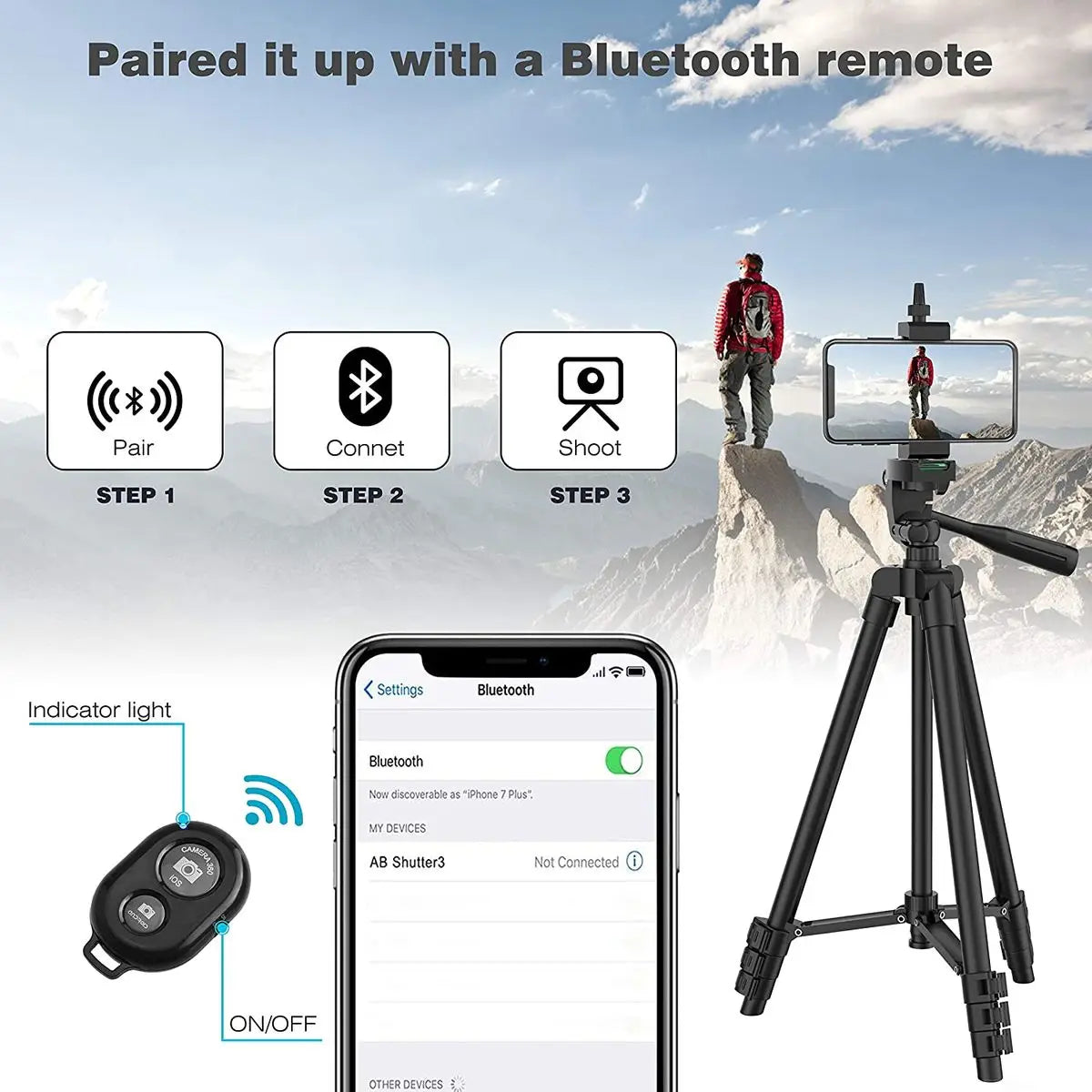DSLR trípode Flexible extensible, soporte ligero de viaje, Control remoto para teléfono móvil, montaje de cámara Gopro en vivo, Youtube