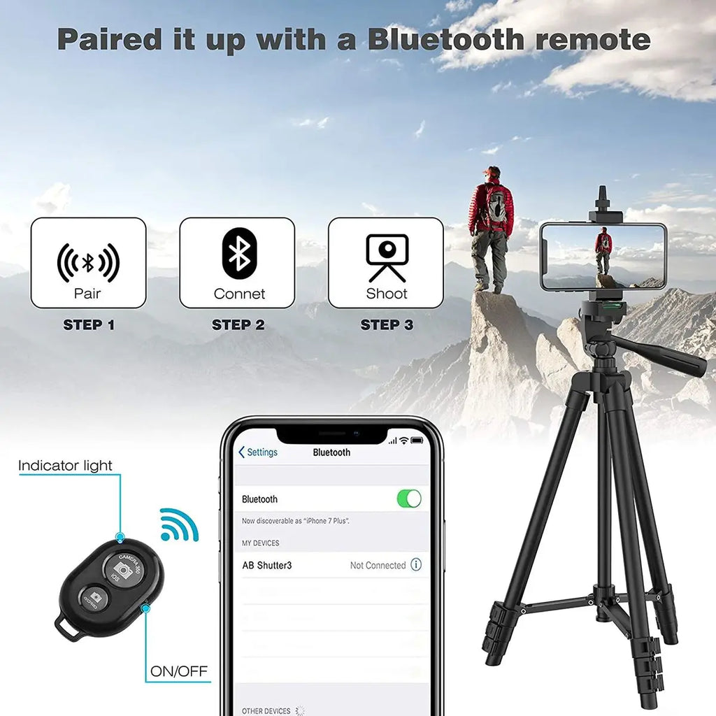 DSLR trípode Flexible extensible, soporte ligero de viaje, Control remoto para teléfono móvil, montaje de cámara Gopro en vivo, Youtube