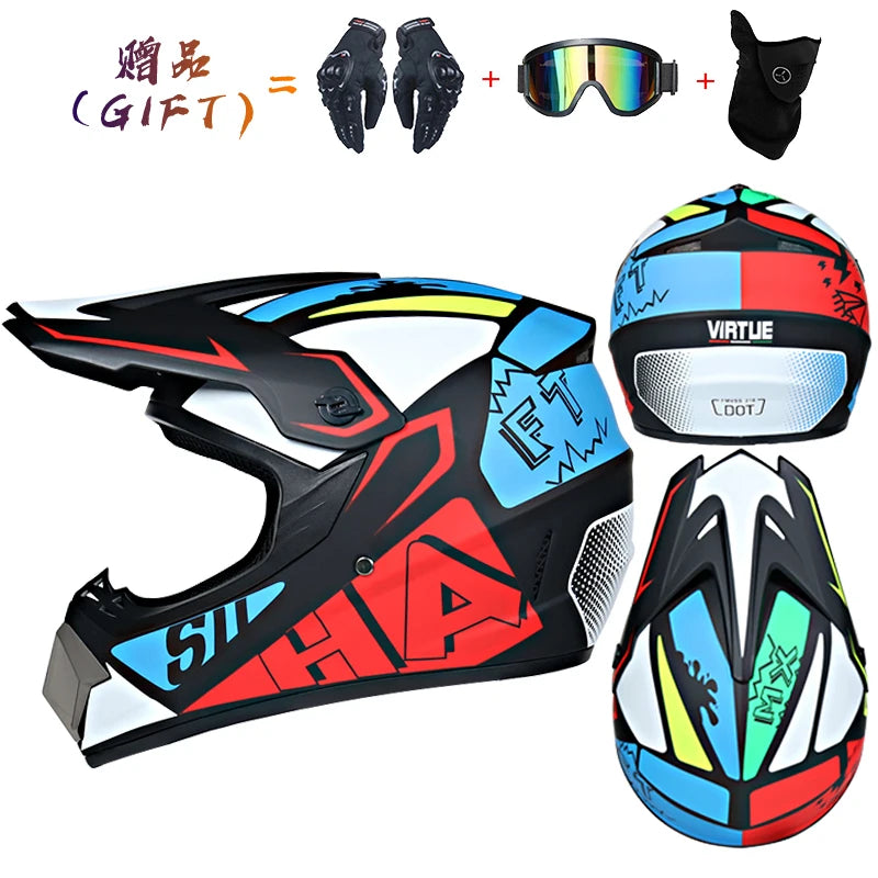 Free shipping 3 pieces of motorcycle helmet gift off-road helmet for boy