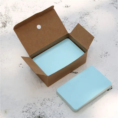 Caja de tarjetas de Papel Kraft de color blanco, tarjetas de visita, mensaje de