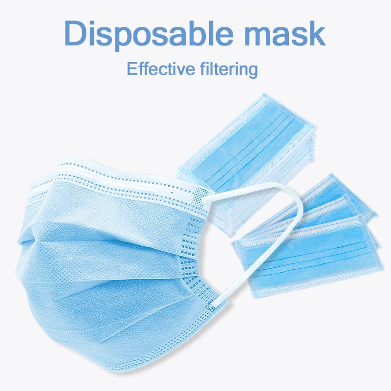 Mascarilla desechable con correa para las orejas, máscara facial transpirable d