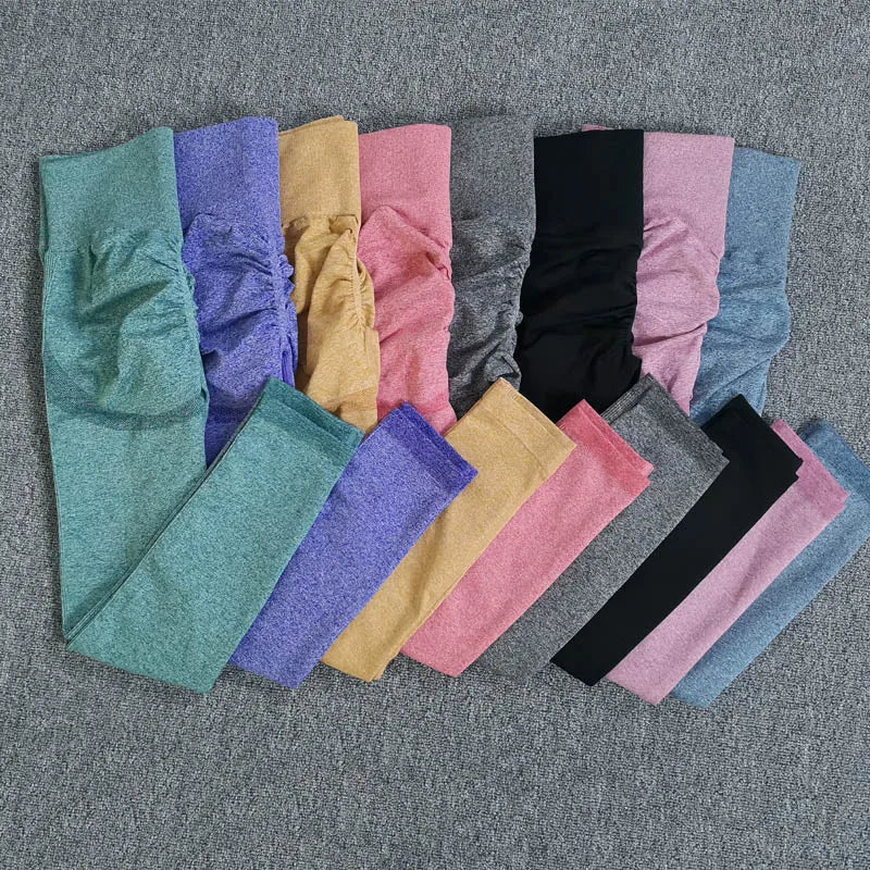 Mallas deportivas sin costuras para mujer, Leggings de cintura alta, elásticos,