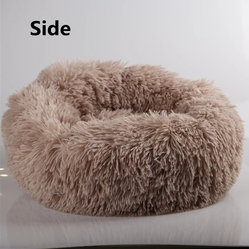 Super Soft Round Pet Bed Long Plush Dog House for Medium Dogs 