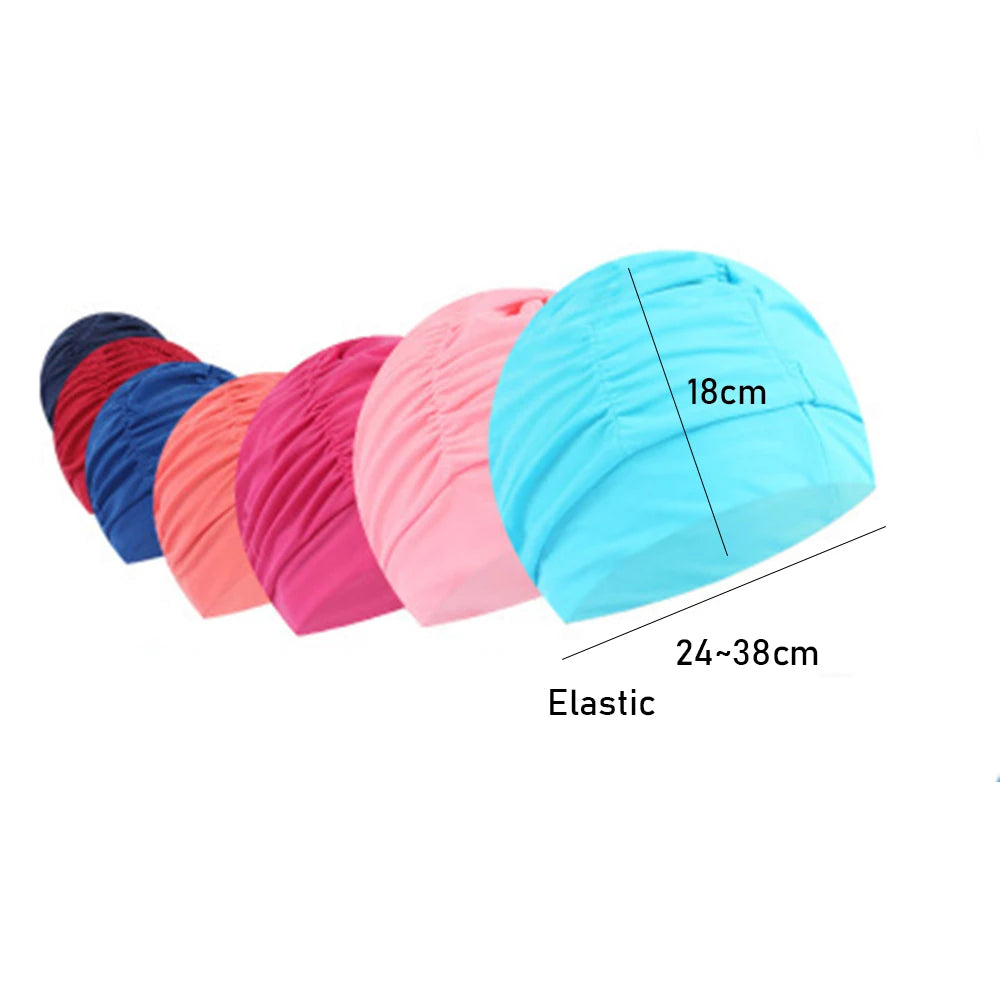 Men Women Nylon Turban Adult Diving Cap Swimming Caps 