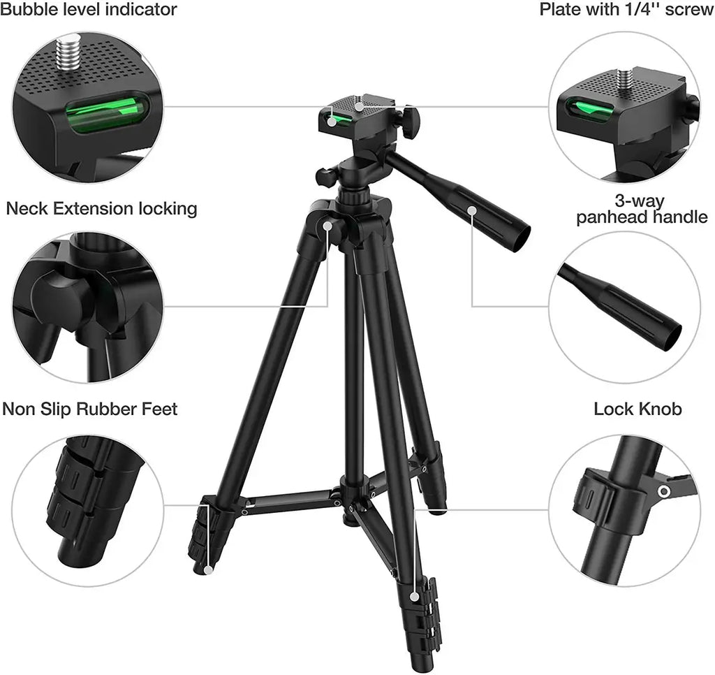 DSLR trípode Flexible extensible, soporte ligero de viaje, Control remoto para teléfono móvil, montaje de cámara Gopro en vivo, Youtube