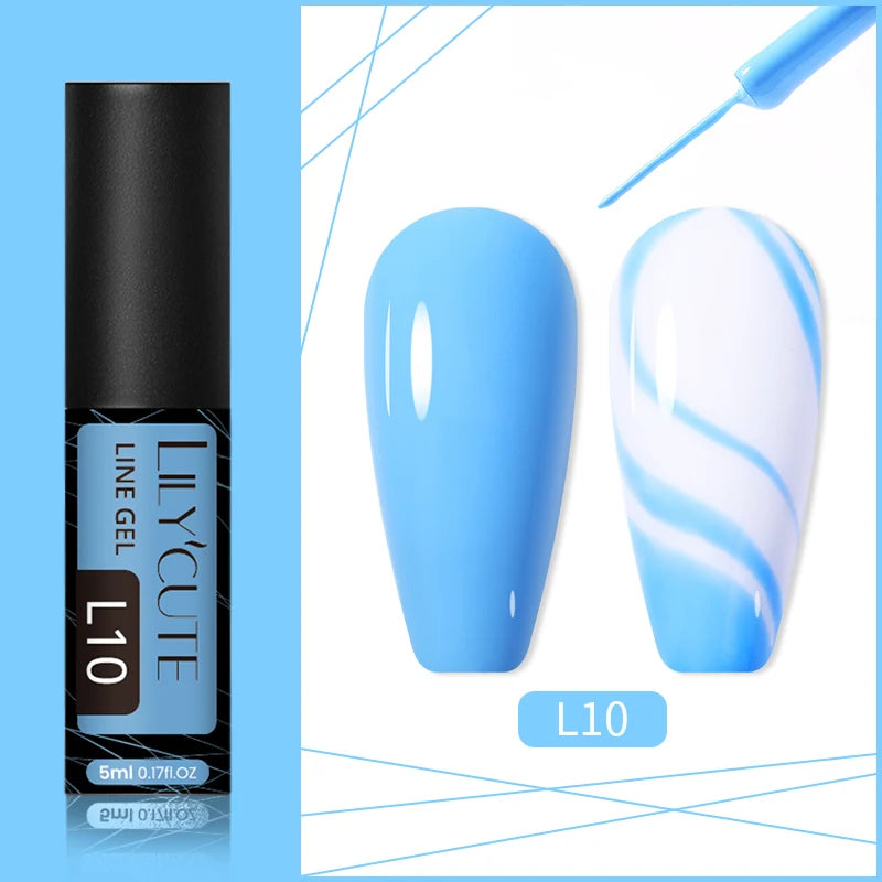 LILYCUTE-esmalte de uñas de Gel UV brillante, pintura de uñas semipermanente francesa, brillante, dorado champán, 5ML