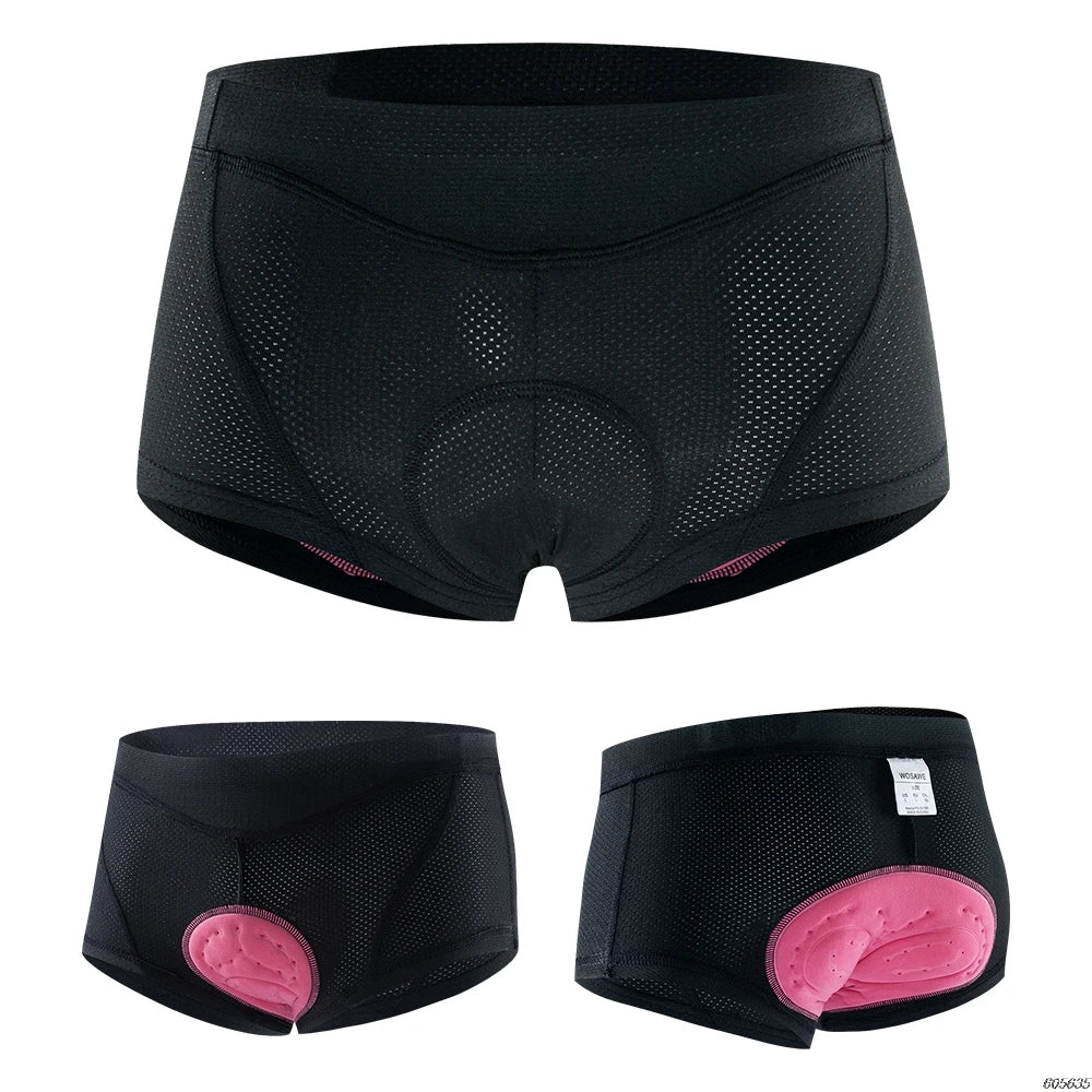 WOSAWE-pantalones cortos de ciclismo para mujer, ropa interior transpirable con