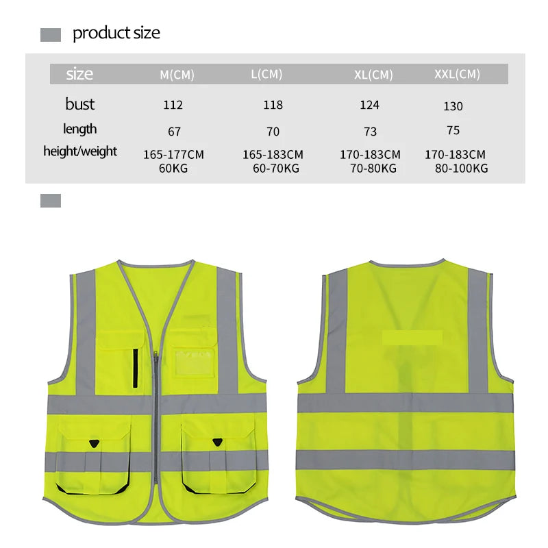 SFVest Men's High Visibility Reflective Safety Vest Outdoor Clothing 