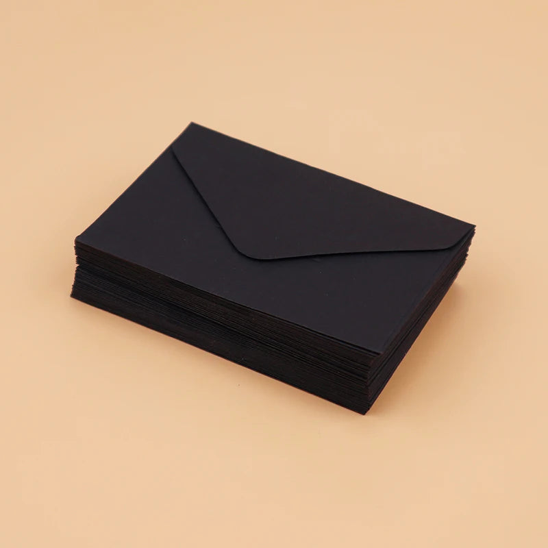 Classic Black and White Mini Kraft Paper Window Envelopes Wedding Envelopes 