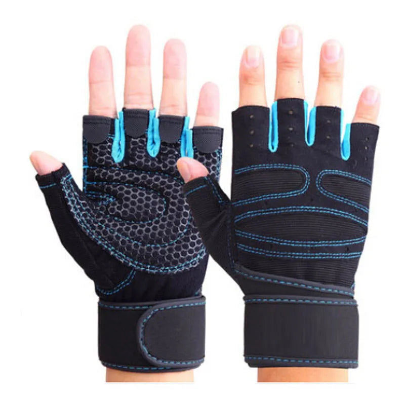 Guantes de medio dedo antideslizantes para hombre y mujer, manoplas transpirable