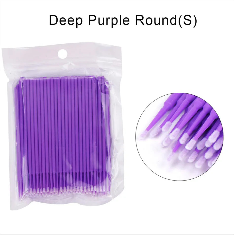 Disposable Eyelash Brushes Cotton Swab Individual Microbrush 