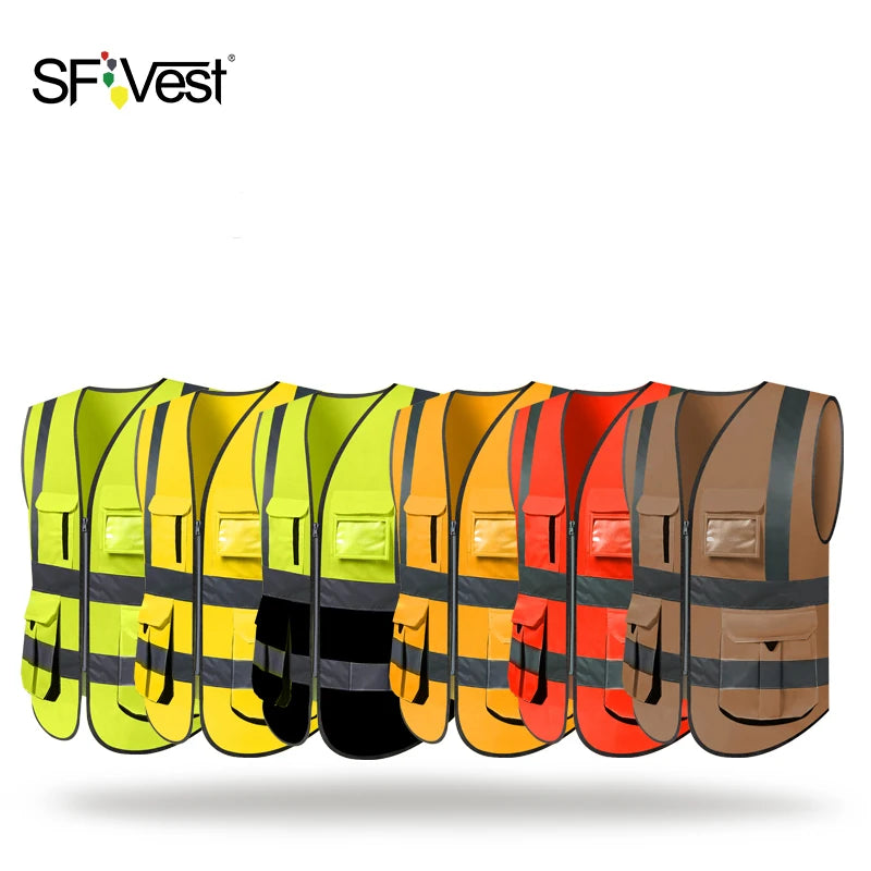SFVest-Chaleco de seguridad reflectante de alta visibilidad para hombre, ropa de