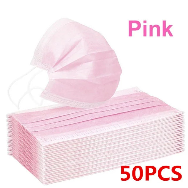 Mascarilla desechable con correa para las orejas, máscara facial transpirable d