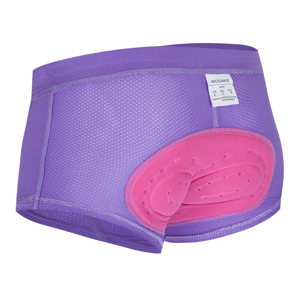 WOSAWE-pantalones cortos de ciclismo para mujer, ropa interior transpirable con