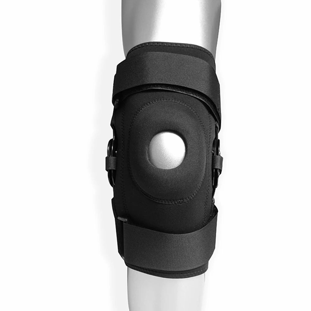Rodillera con bisagras, soporte estabilizador de rótula lateral con correa, Alm