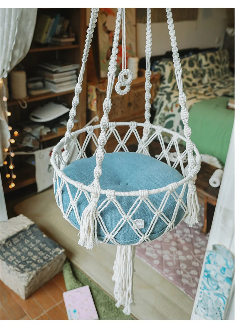 Hand-Woven Pet Hanging Hammock Cat Bed Swing Hanging Beds