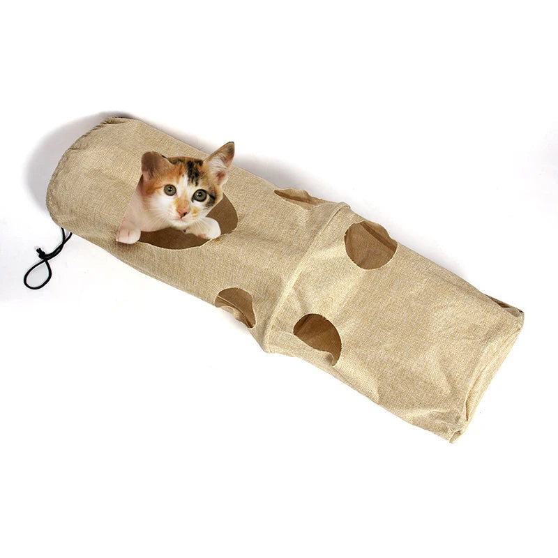 Cat Toys Bag with Holes Hanging Sack with Holes Funny Pet Tunnel Spacious Kitten Tent Portable Creative Cat House.