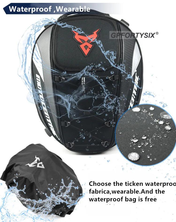 Bolsas para asiento trasero de motocicleta, mochila impermeable multifuncional p