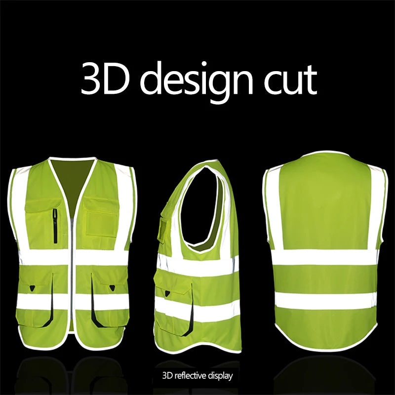 SFVest-Chaleco de seguridad reflectante de alta visibilidad para hombre, ropa de