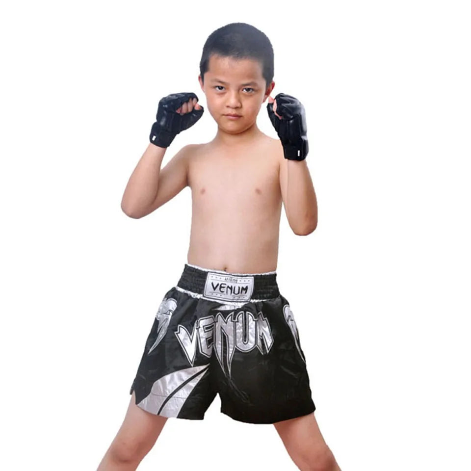 GOBYGO-guantes de boxeo de medio dedo para niños, Protector de manos de cuero PU para entrenamiento de boxeo, Fitness, Taekwondo